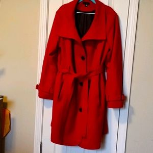 Red wool coat